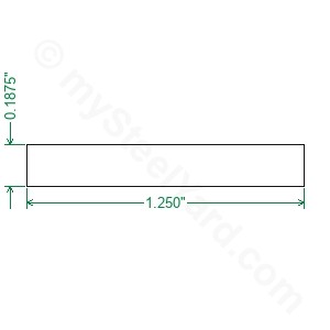 Hot Rolled A36 Steel Flat Bar  - 3/16 x 1-1/4