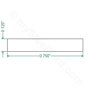 Cold Rolled 1018 Steel Flat Bar - 1/8 x 3/4