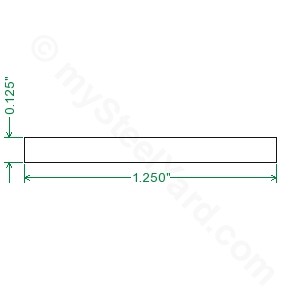Cold Rolled 1018 Steel Flat Bar - 1/8 x 1-1/4