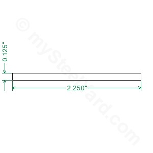 Cold Rolled 1018 Steel Flat Bar - 1/8 x 2-1/4