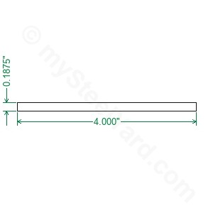 Cold Rolled 1018 Steel Flat Bar - 3/16 x 4