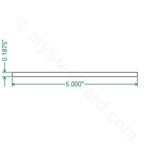 Cold Rolled 1018 Steel Flat Bar - 3/16 x 5