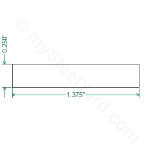 Cold Rolled 1018 Steel Flat Bar - 1/4 x 1-3/8
