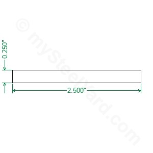 Cold Rolled 1018 Steel Flat Bar - 1/4 x 2-1/2