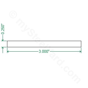 Cold Rolled 1018 Steel Flat Bar - 1/4 x 3