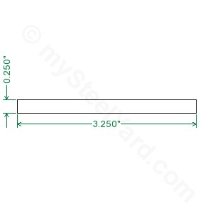 Cold Rolled 1018 Steel Flat Bar - 1/4 x 3-1/4