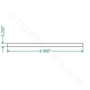 Cold Rolled 1018 Steel Flat Bar - 1/4 x 6