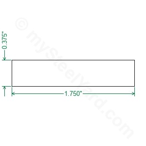 Cold Rolled 1018 Steel Flat Bar - 3/8 x 1-3/4