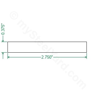 Cold Rolled 1018 Steel Flat Bar - 3/8 x 2-3/4