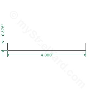 Cold Rolled 1018 Steel Flat Bar - 3/8 x 4