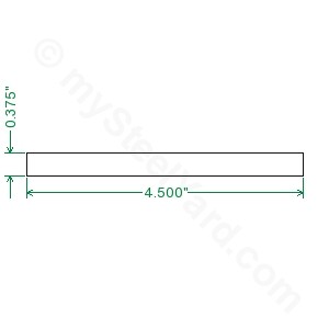 Cold Rolled 1018 Steel Flat Bar - 3/8 x 4-1/2