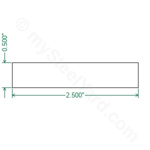 Cold Rolled 1018 Steel Flat Bar - 1/2 x 2-1/2