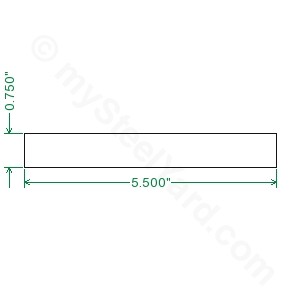Cold Rolled 1018 Steel Flat Bar - 3/4 x 5-1/2