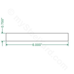 Cold Rolled 1018 Steel Flat Bar - 3/4 x 6
