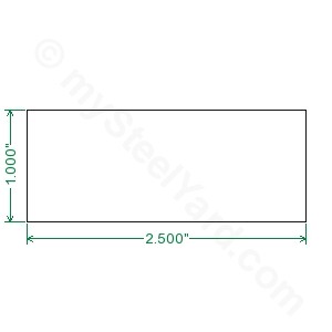 Cold Rolled 1018 Steel Flat Bar - 1 x 2-1/2