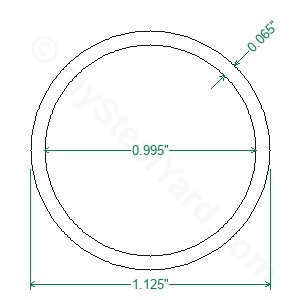 DOM Steel Round Tubing Bushing Stock - 1-1/8 x 16 Gauge