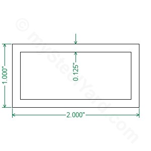 6063-T52 Aluminum Rectangular Tubing - 2 x 1 x 1/8