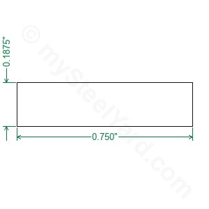 6061 Aluminum Flat Bar - 3/16 x 3/4
