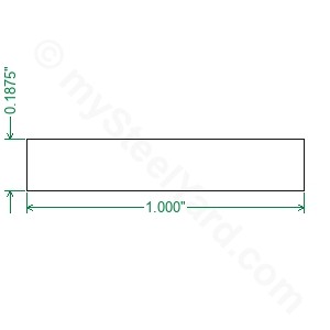 6061 Aluminum Flat Bar - 3/16 x 1