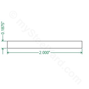 6061 Aluminum Flat Bar - 3/16 x 2