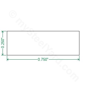 6061 Aluminum Flat Bar - 1/4 x 3/4
