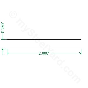 6061 Aluminum Flat Bar - 1/4 x 2