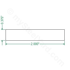 6061 Aluminum Flat Bar - 3/8 x 2