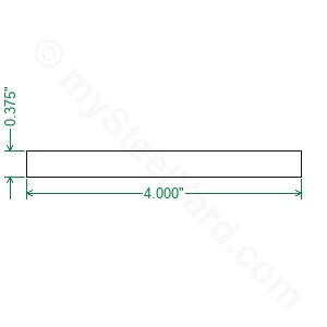 6061 Aluminum Flat Bar - 3/8 x 4