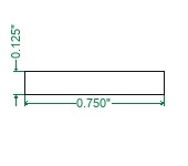 Hot Rolled A36 Steel Flat Bar  - 1/8 x 3/4