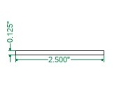 Hot Rolled A36 Steel Flat Bar  - 1/8 x 2-1/2