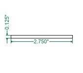 Hot Rolled A36 Steel Flat Bar  - 1/8 x 2-3/4