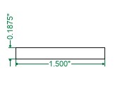 Hot Rolled A36 Steel Flat Bar  - 3/16 x 1-1/2