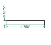 Hot Rolled A36 Steel Flat Bar  - 3/16 x 1-3/4
