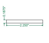Hot Rolled A36 Steel Flat Bar  - 3/16 x 2-1/4