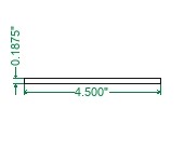 Hot Rolled A36 Steel Flat Bar  - 3/16 x 4-1/2