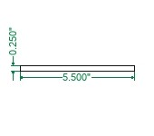 Hot Rolled A36 Steel Flat Bar  - 1/4 x 5-1/2