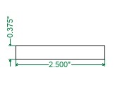 Hot Rolled A36 Steel Flat Bar  - 3/8 x 2-1/2
