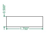 Hot Rolled A36 Steel Flat Bar  - 1/2 x 1-3/4