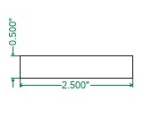 Hot Rolled A36 Steel Flat Bar  - 1/2 x 2-1/2