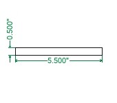 Hot Rolled A36 Steel Flat Bar  - 1/2 x 5-1/2