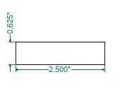 Hot Rolled A36 Steel Flat Bar  - 5/8 x 2-1/2
