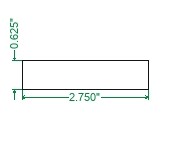 Hot Rolled A36 Steel Flat Bar  - 5/8 x 2-3/4