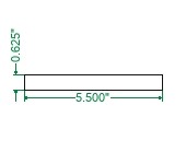 Hot Rolled A36 Steel Flat Bar  - 5/8 x 5-1/2