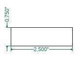 Hot Rolled A36 Steel Flat Bar  - 3/4 x 2-1/2