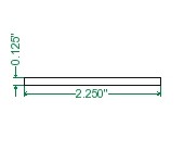 Cold Rolled 1018 Steel Flat Bar - 1/8 x 2-1/4