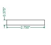 Cold Rolled 1018 Steel Flat Bar - 3/8 x 2-3/4