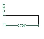 6061 Aluminum Flat Bar - 3/16 x 3/4