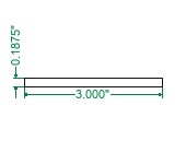 6061 Aluminum Flat Bar - 3/16 x 3