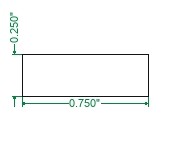 6061 Aluminum Flat Bar - 1/4 x 3/4