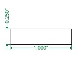 6061 Aluminum Flat Bar - 1/4 x 1